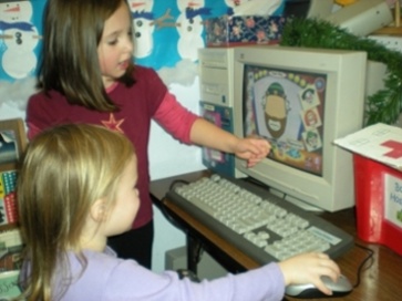 Preschool students play educational games in our computer lab.